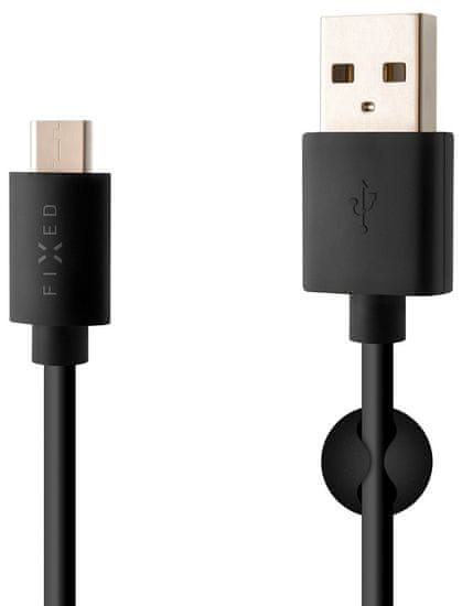 FIXED Kábel USB-C, 2 metre, MFI, 3 A, čierny FIXD-UC2M-BK
