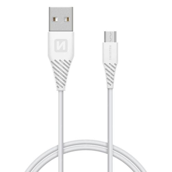 SWISSTEN Dátový kábel SWISSTEN USB/MICRO USB 1,5 M BIELY (9mm) 71504302