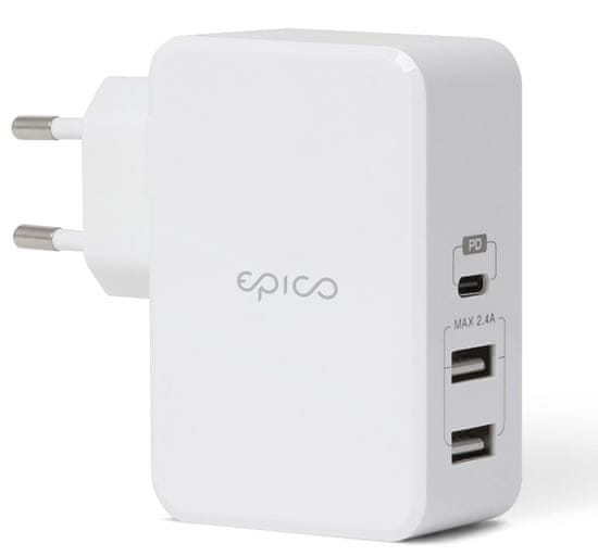 EPICO QUICK PD CHARGER with 3 USB ports - biela 9915101100048