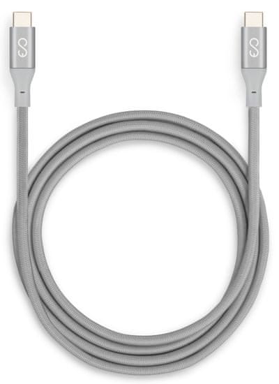 EPICO Nabíjací/Dátový kábel EPICO USB-C do USB-C (3.1) pletený 1,8m - silver 9915141900001