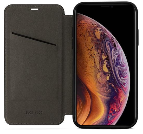 EPICO FLIP CASE with MAGNETIC CLOSURE iPhone XS, hnedá