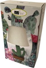 DUE ESSE Stolní lampa hnědá se zeleným kaktusem 38 cm