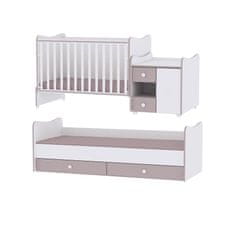Lorelli Multifunkčná detská postieľka MINIMAX NEW 190x72 CM WHITE/CAPPUCCINO
