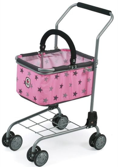 Bayer Chic Nákupný vozík s košíkom Hviezdičky sivé