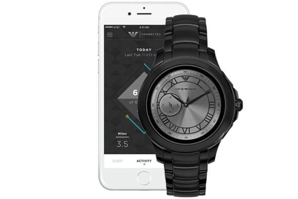 chytré hodinky smartwatch armani art5011 bluetooth android ios krokomer srdcový tep spálené kalórie zobrazenie notifikácií rsguys technológia google assistant