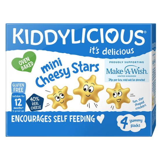 Kiddylicious Mini syrové hviezdičky 4x48 g