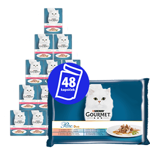 Gourmet Perle multipack 12 (4x85g) - rybie duo 3+1 zdarma