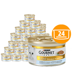 Gourmet Gold Double Pleasure s morskými rybami so špenátom 24 x 85 g