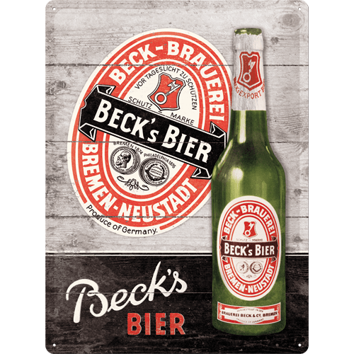 Postershop Plechová ceduľa: Beck's (Green Bottle Wood) - 40x30 cm