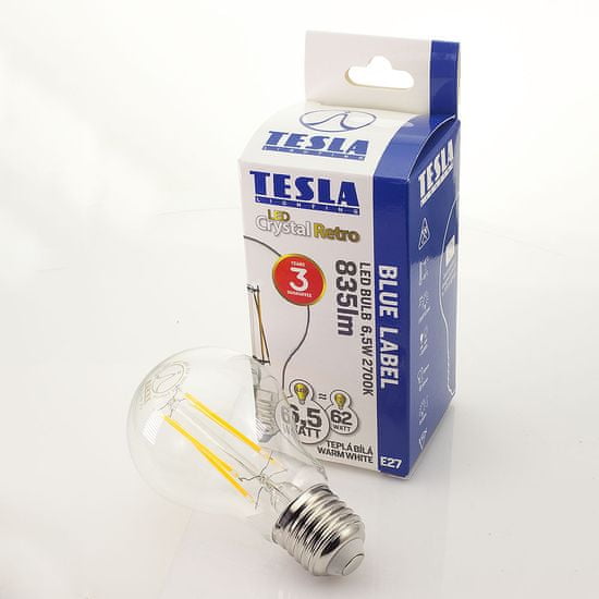 Tesla Lighting LED žiarovka CRYSTAL RETRO BULB E27, 6,5W
