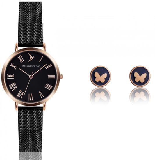 Emily Westwood set dámskych hodiniek a náušníc EWS017
