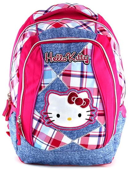 Target Školský batoh Hello Kitty ružovo-modré kocky