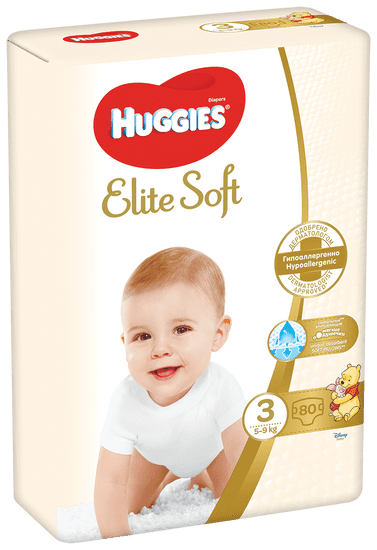 Huggies Elite Soft 3 (5-9 kg) 80 ks