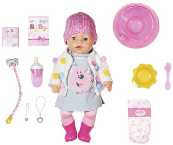 BABY born Soft Touch bábika v špeciálnej edícii so šatami a kabátikom, 43 cm