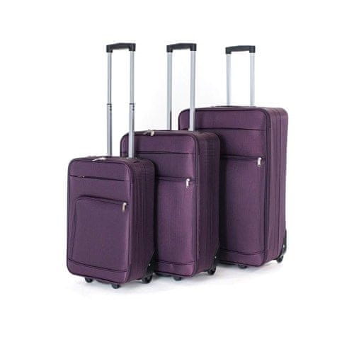 Pretty up  Sada cestovných kufrov TEX01, 3 ks, S-L, fialová