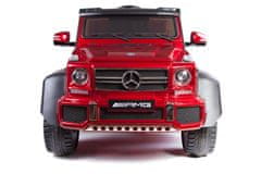 Beneo Elektrické autíčko Mercedes-Benz G63 6X6, červené Lakované, LCD obrazovka, 6 Kolies, Podsvietené kol