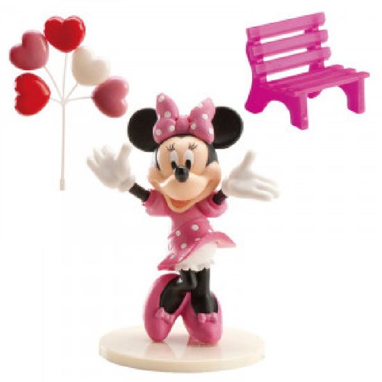 Dekora Figurka na dort Minnie balónky a lavička
