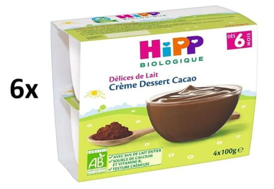 HiPP BIO Mliečny dezert kakaový 6 x (4x100g)