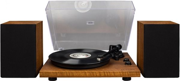štýlový klasický gramofón crosley C62 2 rýchlosti otáčok 33 45 bluetooth technológae streamovanie hudby oceľový tanier hliníkové ramienko magnetická prenoska externé reproduktory