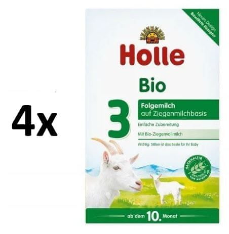 Holle Bio detská mliečna výživa na báze kozieho mlieka 3 - 4 x 400g