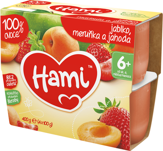 Hami Jablko, marhuľa, jahoda - 6 x (4x100g)