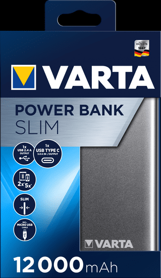 VARTA Slim Power Bank 12000 mAh 57966101111