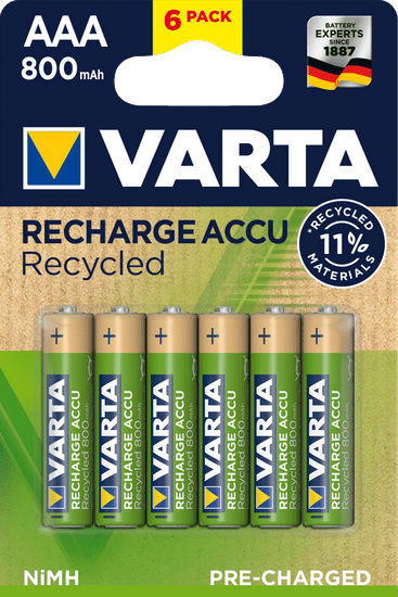 VARTA Nabíjacie batérie Recycled 6 AAA 800 mAh R2U 56813101436