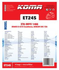 KOMA ET24S - Vrecká do vysávača ETA Onyx 1466 textilné, 4ks