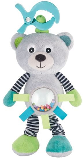 Canpol babies Plyšová vibrujúca hračka s hrkálkou medvedíky sivý