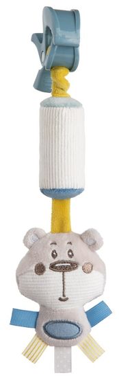 Canpol babies Plyšová hračka so zvončekom a klipom Pastel Friends sivý medvedík