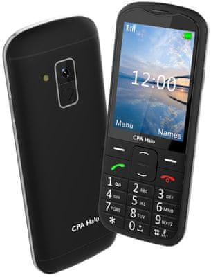 CPA Halo 18 Senior, mobil pre seniorov, veľké tlačidlá, SOS tlačidlo, fotokontakty, nabíjací stojan, veľký displej, veľké písmená