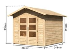 KARIBU drevený domček KARIBU TALKAU 4 (83336) natur