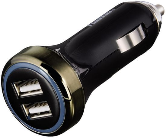 HAMA CL USB nabíjačka Dual, 3,1 A, modrá LED 14128