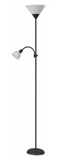Rabalux 4020 Action, podlahová stojaca lampa s čítacím ramenom, čierna
