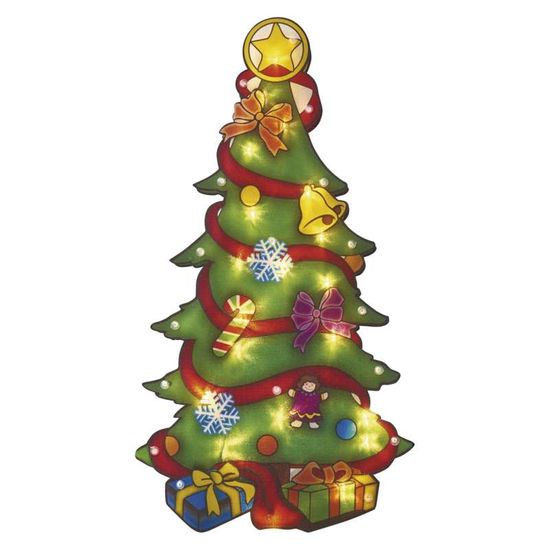 EMOS LED vianočný stromček do okna, 43cm, 3 × AA, teplá biela, časovač