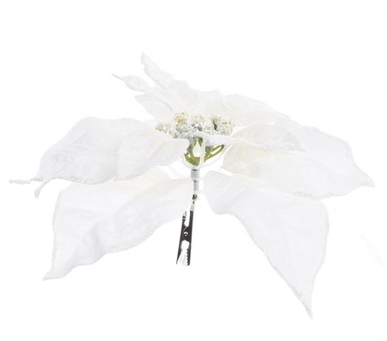 Kaemingk Kvetina na klipe, cca 24 cm, biela