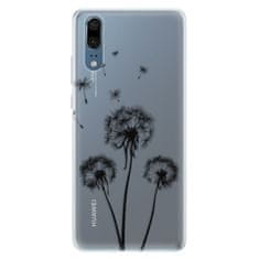 iSaprio Silikónové puzdro - Three Dandelions - black pre Huawei P20