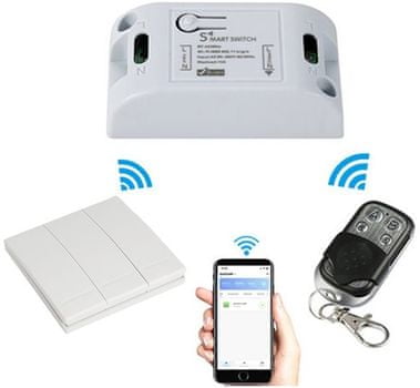 Wi-Fi relé IQ-Tech SmartLife SB002, automatizácia, múdra domácnosť, spínanie na diaľku, ovládanie, vypínanie, zapínanie, diaľkové ovládače, kľúčenka