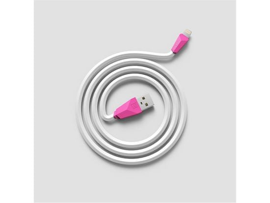 REMAX Dátový kábel ALIEN, lighting, 1 m dlhý, farba bielo-ružová, AA-1140