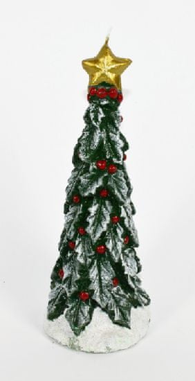 DUE ESSE Vianočná dekorácia sviečka v tvare stromčeka 22 cm