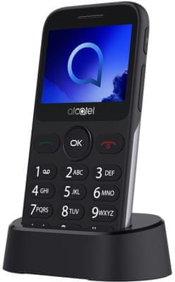 Alcatel 2019G, mobil pre seniorov, nabíjací stojan, veľká výdrž batérie