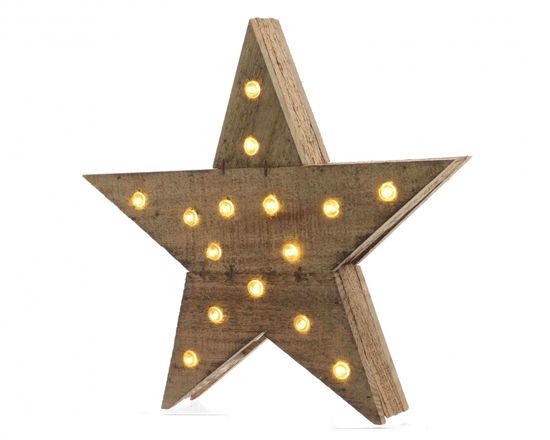 Kaemingk LED svetelná dekorácia "Hviezda", drevená