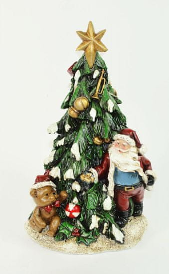DUE ESSE Vianočný svietiaci stromček Santa 30 cm, polyresín