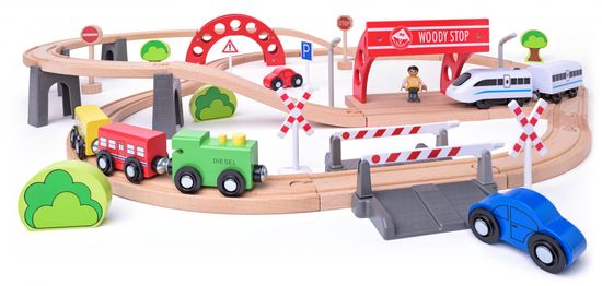 Woody Vláčkodráha s elektrickou mašinkou a viaduktom