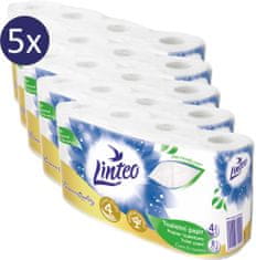 LINTEO Toaletný papier LINTEO - 4-vrstvový - biely - 5 x 8 rolí