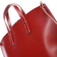 Delami Vera Pelle Atraktívna kožená kabelka Bailey, bordovo červená