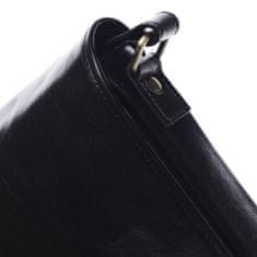 Delami Vera Pelle Pánska kožená štýlová taška s preklopí Ernest čierna