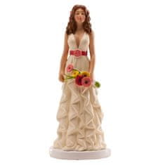 Dekora Svadobná figúrka na tortu 16 cm ona v romantických šatách