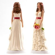 Dekora Svadobná figúrka na tortu 16 cm ona v romantických šatách