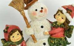 DUE ESSE Dekorácia snehuliak s deťmi 16 cm